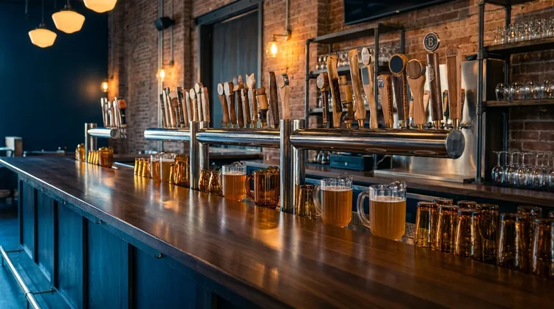 Tap handles and glassware on a polished bar, Arizona Liquor License Guide