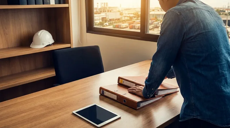 Payroll binders and a hard hat on a desk, Arizona Workers' Compensation