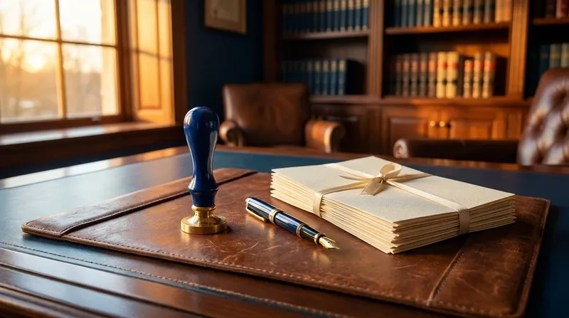 Embossing seal, pen and documents on a desk, Arizona Occupational License Guide