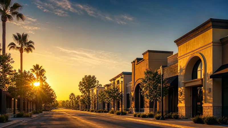 Phoenix Valley commercial street with palms at golden hour, How to Start a Home-Based Business in Chandler